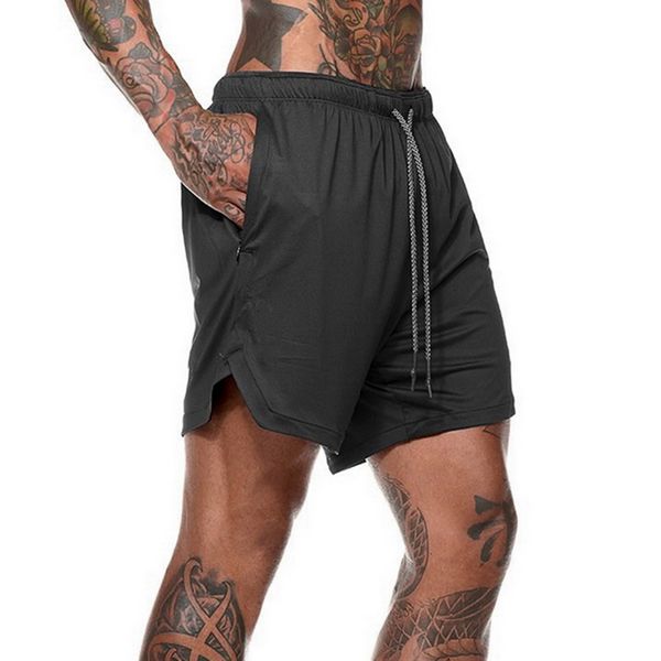 

нове мђжкие 2 в 1 бегђн shorts безопанои каѬман двойной лой оѬ  каѬманом fi, White;black