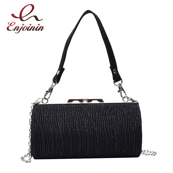

shiny cylindrical women party evening bag shoulder bag purses and handbags crossbody chain female clutch bolsa