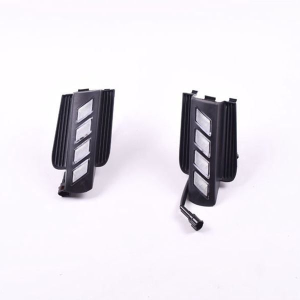 

july king led daytime running lights case for toyota land cruise prado 2003-2008, led 6000k white front bumper drl with yellow turn signals