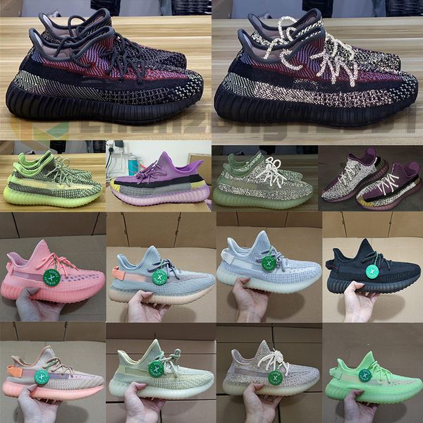 

2019 Yecheil Yeehu Yeshaya Sports Shoes Kanye West Glow Black Static 3M Reflective Citrin Cloud White Men Trainers Running Shoes Box Stockx