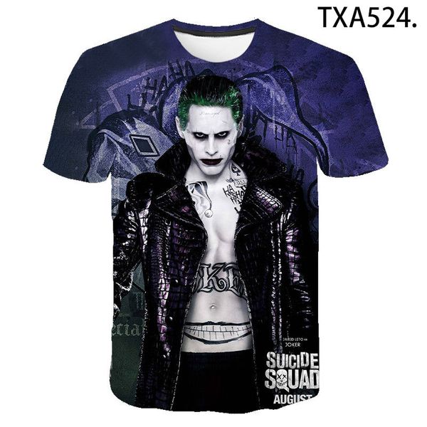 

2020 летняя быстросохнущая мода новый продукт joker 3d print t-shirt женская футболка мужская верхняя повседневная детская одежда, White;black