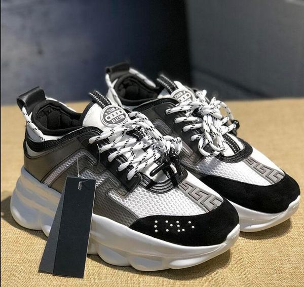 

chain designer luxury shoes men women sneakers snow leopard black white fashion casual versace shoes reaction boots shoes 36-45