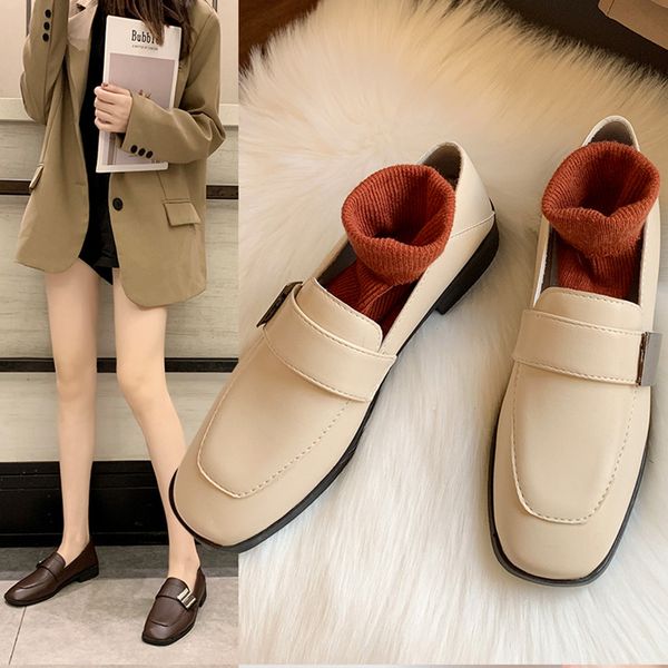 

shoes woman 2019 slip-on women's moccasins modis casual female sneakers oxfords flats shallow mouth all-match autumn square toe, Black