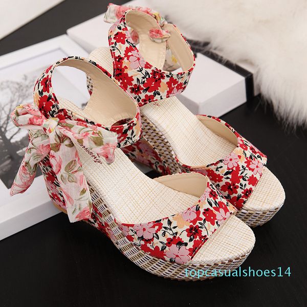 

wholesale new arrival ladies shoes women sandals summer open toe fish head fashion platform high heels wedge sandals female shoes women t14, Black