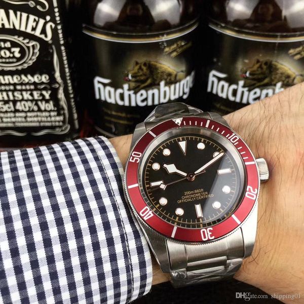 

luxury watch stainless steel case ceramic ring automatic mechanical men's men's watch casual watch, Slivery;brown