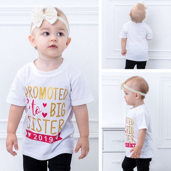 Camicie per neonate Promosso a Big Sister Lettera stampata per bambini T Shirt Manica corta T-shirt per bambini INS Abbigliamento per bambini Abbigliamento estivo per bambini DW2225