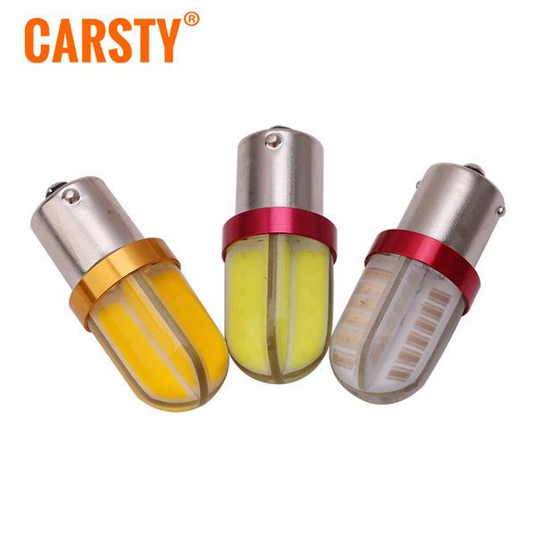 

carsty car led turn signal light p21w ba15s 1156 cob 48w 8 sides silica gel crystal fog lamp reversing lamp flash brake light