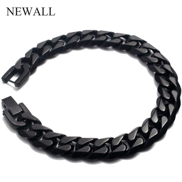 

link, chain cxqa stainless steel men bracelet cuban link gift male jewelry accessory black retro punk charm hand