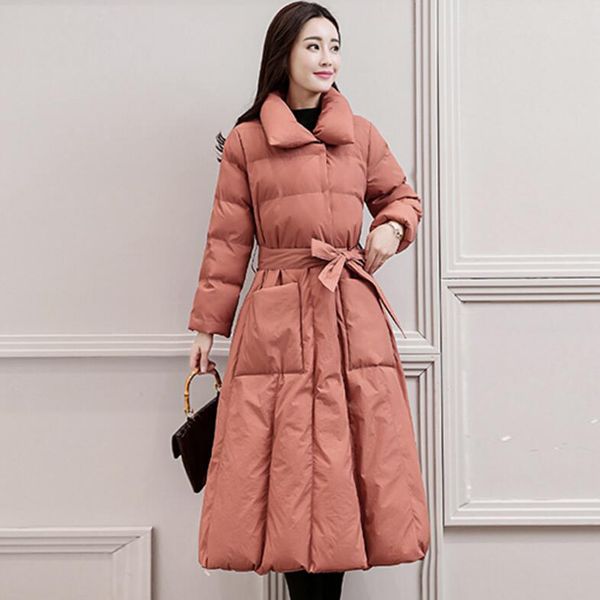 

2018 winter long duck down coats female parkas women down jacket coat x-long fashion thicken warm outerwear yp1249, Black