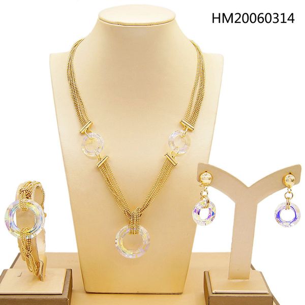 

yulaili dubai gold jewelry sets for women wedding gifts africa engagement party necklace earrings bracelet accessories, Black