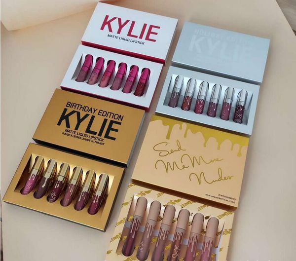 

kl make up cosmetics matte liquid lipstick mini kit lip gloss four paragraph 6 colors a set of six matte shimmer long-lasting waterproof mat