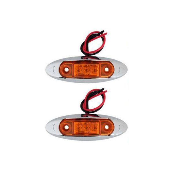 

truck trailer piranha 3 leds 12/24v side marker blinker edge light lamp bulb 2pc