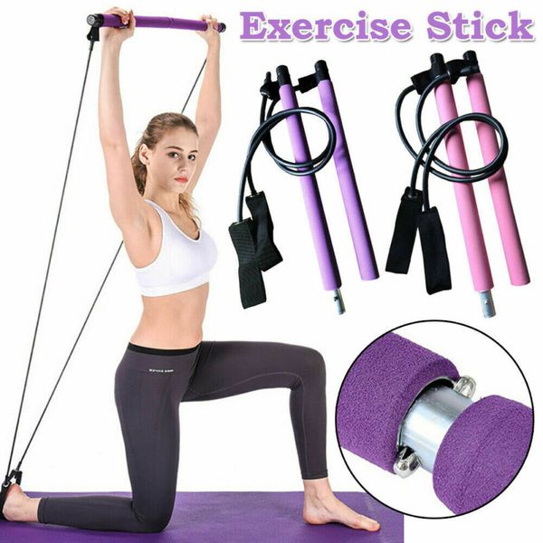 

2020 new house office portable pilates bar kit resistance band adjustable exercise stick toning gym sports body building tools