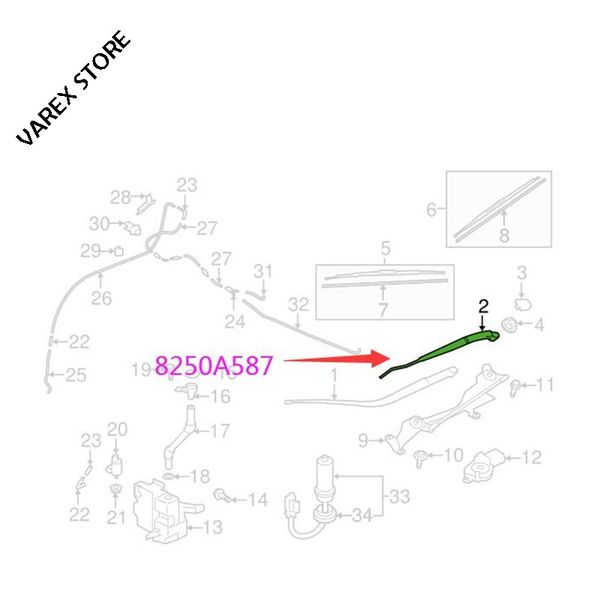 

wiper arm for mitsubishi outlander oem:8250a586 8250a587