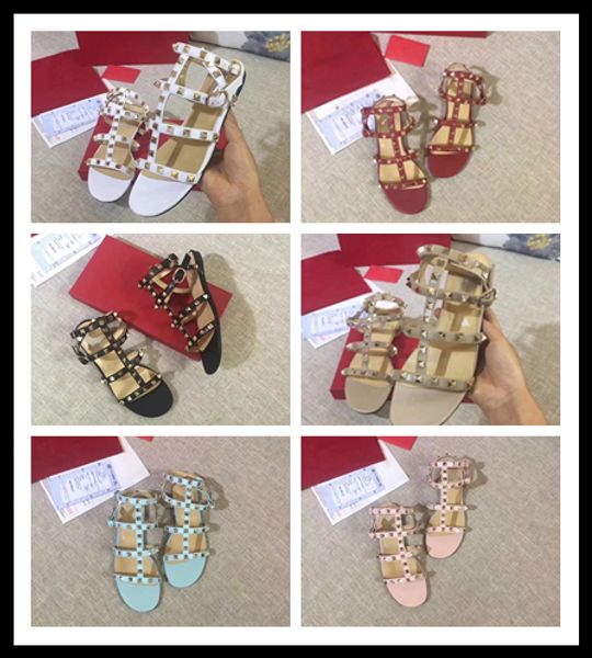 

original box fashion black white rivets wedding shoes sandal shoes ladies sandals