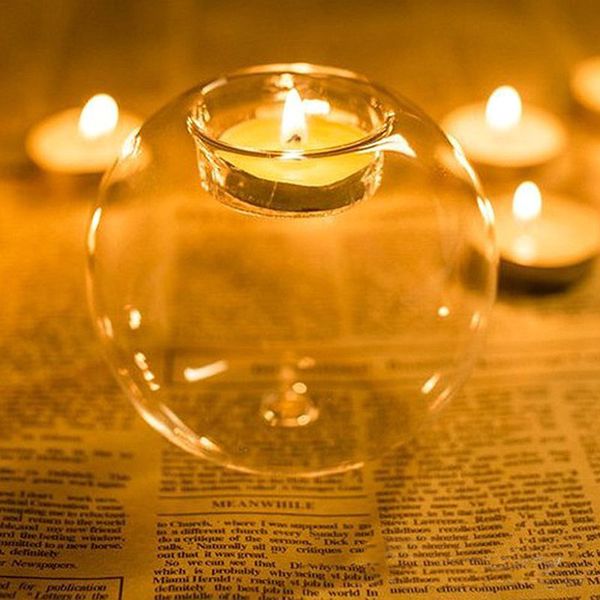 Glass Candle Holder Terrarium Bauble Transparent Vase Wedding