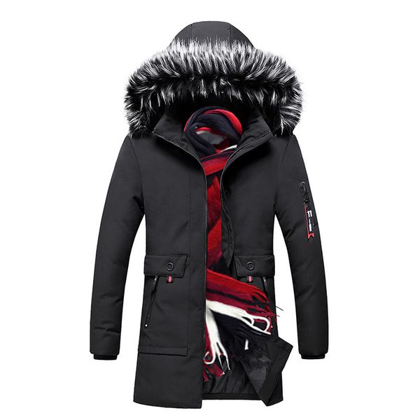 

fashion men's parkas thick winter coat outside men warm hooded coat casual men's winter jacket men 2019 dd6mf, Black