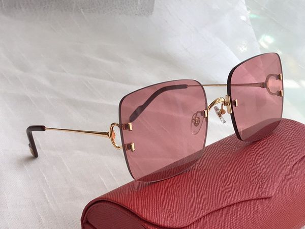 

роскошные солнцезащитные очки высшего качества c0153 металлический бескаркасный hd объектив с прохладным привлекательным цветным логотипом, White;black