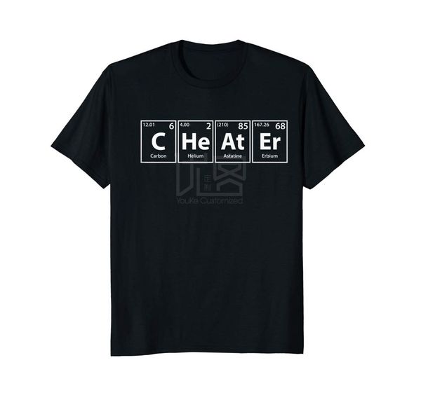 

cool gift cheater periodic table elements spelling women long sleeve funny shirt style natural cotton o-neck tee shirt, White;black
