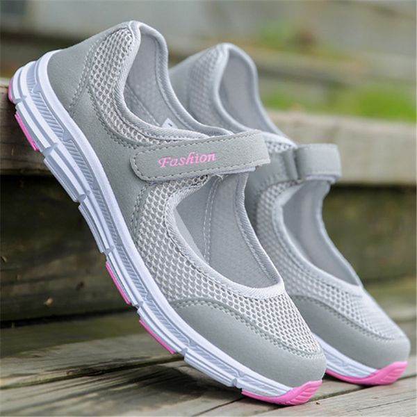 

2018 new fashion spring women soft sneakers woman air mesh cool casual shoes female leisure black flats size 35-42
