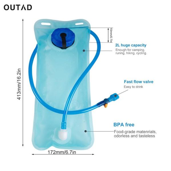 

outad outdoor 2l bicycle camel water bladder bag portable bike hydration pouch hunting camping hiking tactical sport water bag