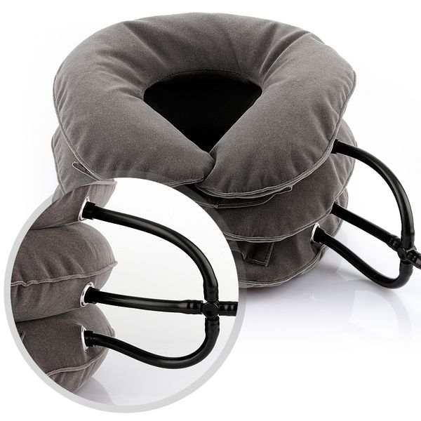 

us stock3 layer inflatable air cervical neck traction device soft neck collar for pain relief neck stretcher pain releave