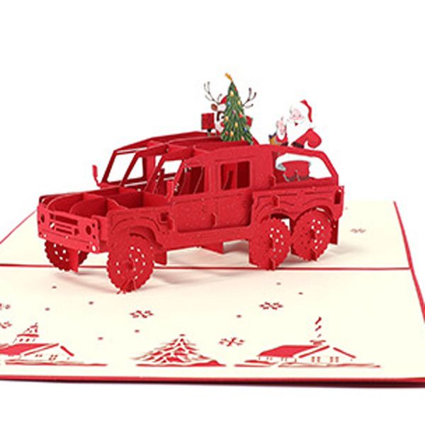 

new arrival 3d pop up merry chirstmas greeting card santa claus message gift card ing