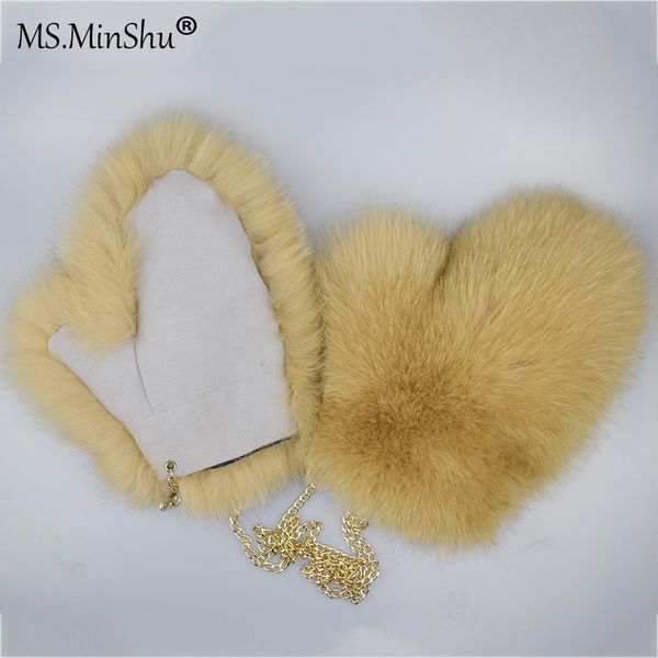 genuine fur mittens