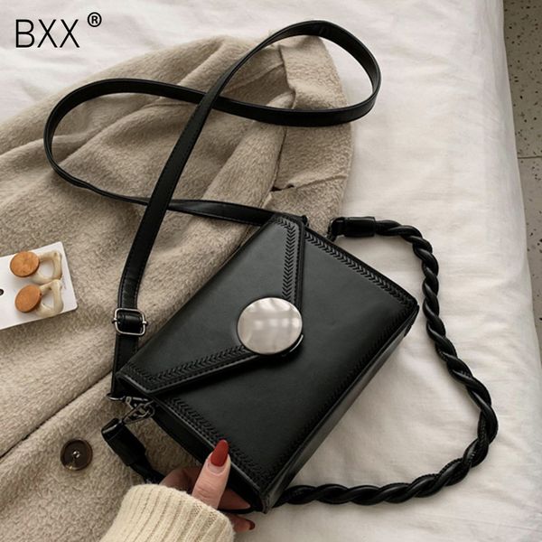 

bxx] women solid color pu leather crossbody bags for women 2020 spring simple female shoulder messenger bag lady handbags hk301