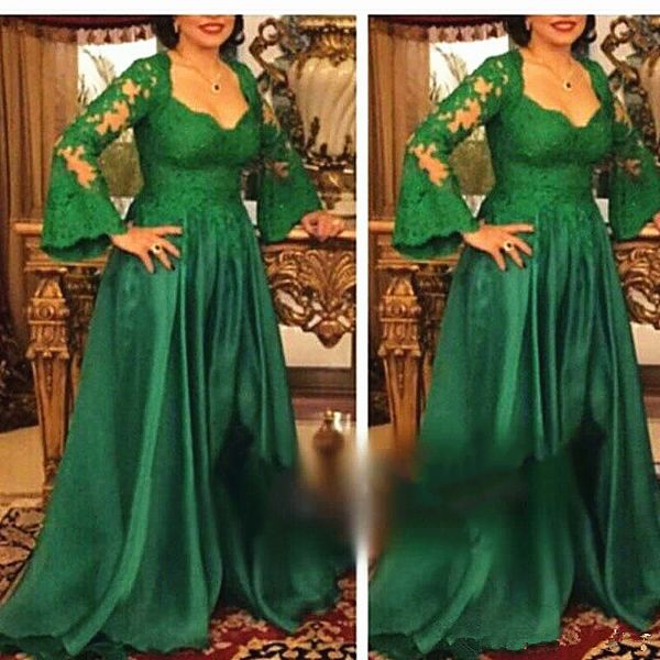 

plus size mother of bride dress mother of groom suit dark green lace satin long sleeve floor length wedding party formal evening gowns, Black;red