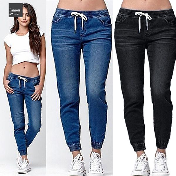 

jogger повседневные брюки джинсы sexy тощий карандаш для женщин леггинсы джинсы высокая талия женщин джинсовые брюки drawstring, Blue