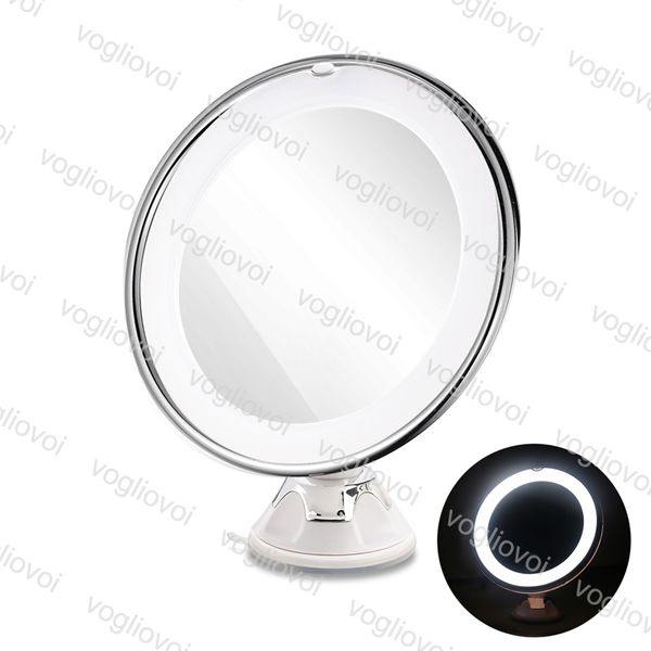 

night lights make up mirror light 7x magnifying round led tap light bathroom vanity 360 degree rotating cosmetic makeup compact mirror