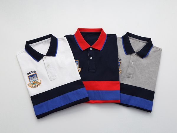 

festival new the shipping2020 spring shipping polo striped mesh short sleeve horse big men's cotton,drop t-shirt 100% slim cgjot, Black