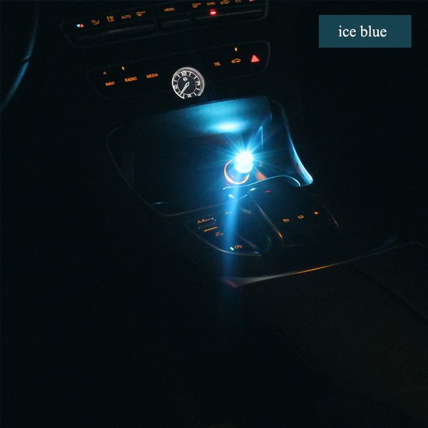 

2pcs ice blue usb car atmosphere light atmosphere lamp led car interior light foot lamp cigarette lighter decorative styling
