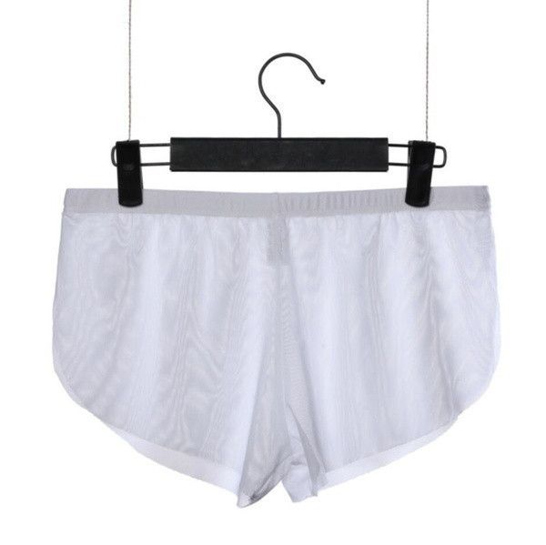 

fashion ice silk men's boxers shorts gauze men panties trunks for men -xxl, Black;white