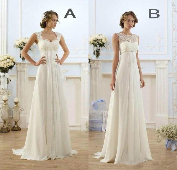 

новая империя страна чешское свадебное платье дешевые рукавов замочная скважина зашнуровать спинки свадебные платья летний пляж свадебные пл, White