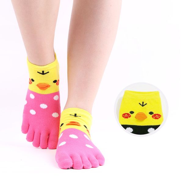 

3 pairs/lot quality women cartoon toe socks yoga sweat-absorption five finger socks fashion lady girl cotton funny qzs009, Black
