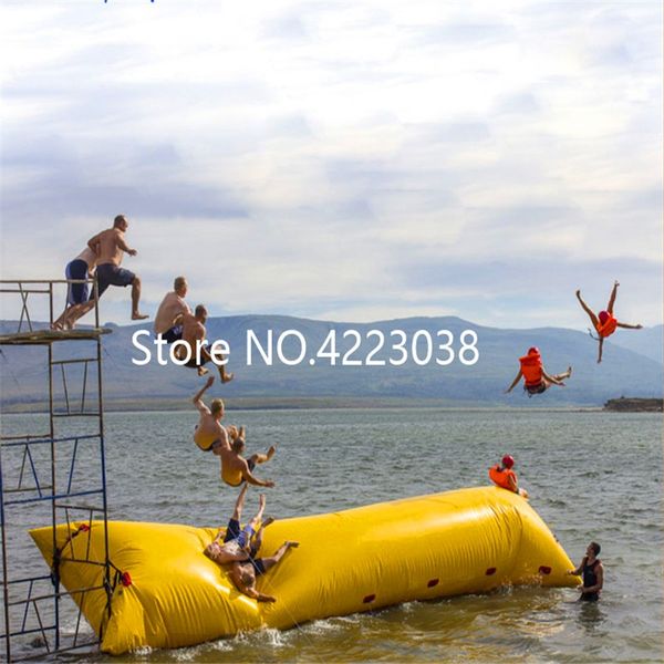 

6*3m pvc water blob jump inflatable water catapault for amusement sports play with electric air pump