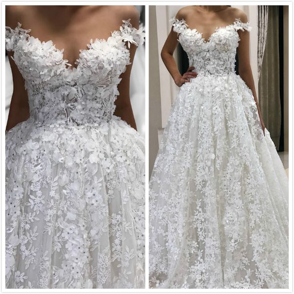 Discount 2019 Arabic Lace Sexy Vintage Wedding Dresses Beaded