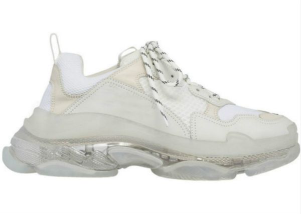 

with box 2019 mens and womens casual shoes triple s clear sole white black green trainers 36-45