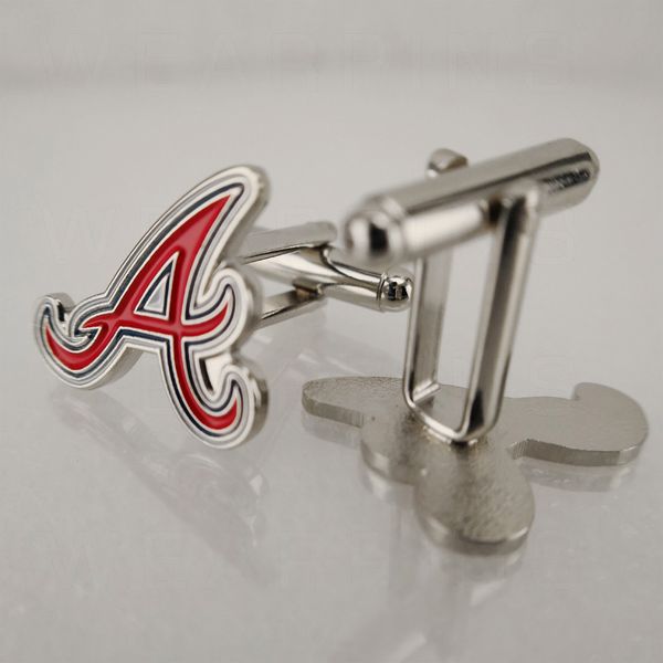 

atlanta b r a v e s sign copper cufflinks father's gift tuxedo stylish high-quality silver plated french enamel shirt cuff links