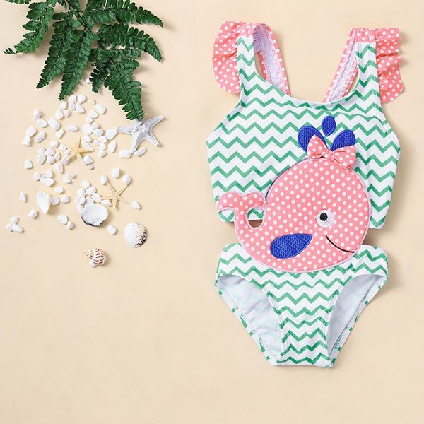 

Hot Sale Fashion Infant Baby Girls Fish Print Bikini One-Piece Swimwear Swimsuit Children Beachwear Swimming Bathing Monokini