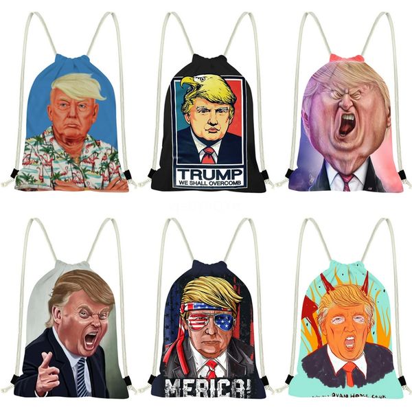 

trump-2020 new fashion woman shoulder bags backpack bags trump pu totes wallet #283, Black;red