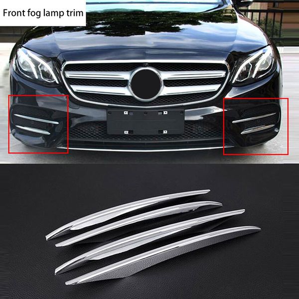 

4pcs/set front fog lamp cover trim abs chrome for e class w213 e200 e300 2016-2019 e43 amg refit car accessories