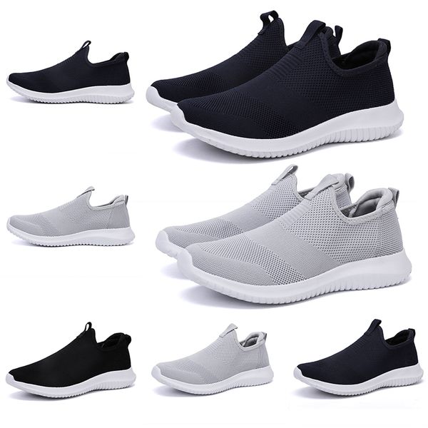 Vendita a buon mercato donna uomo scarpe da corsa nero bianco blu navy Scarpe da ginnastica da uomo senza lacci Slip on sneakers sportive Marchio fatto in casa Made in China