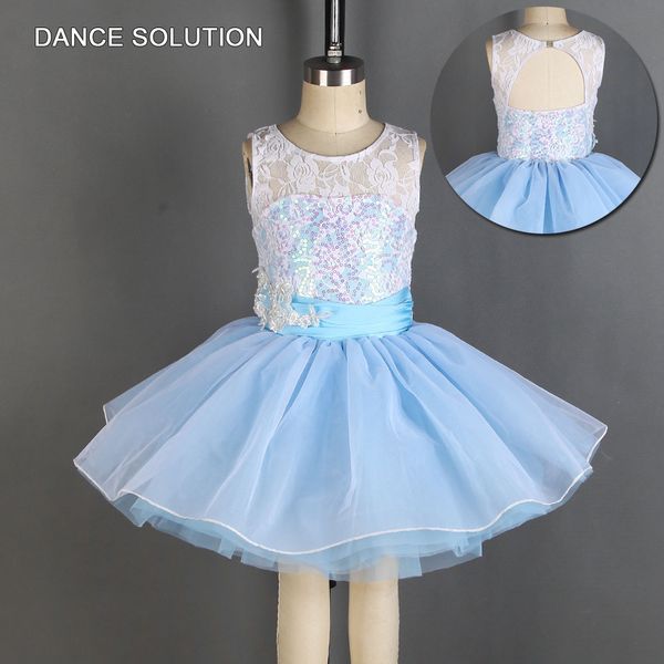 

небесно-голубое кружево блесток лиф балет танец пачка девочка ребенок сценический костюм романтический платье принцессы практика носить 2005, Black;red