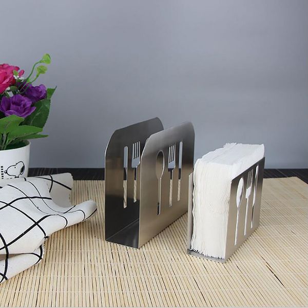 

good stainless steel towel napkin rack box tissue holder table decoration tissue boxes cutlery floral hollow-out design