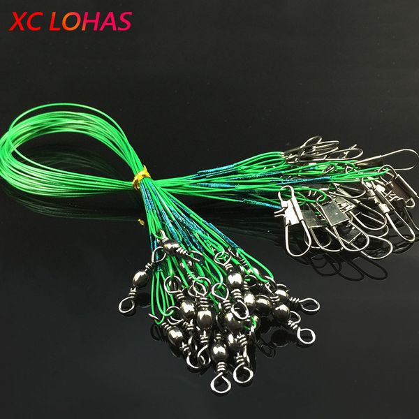 

30 pcs/pack fishing tackle lure trace wire 15cm 23cm 30cm length high carbon stainless steel anti-bite sub fishing line