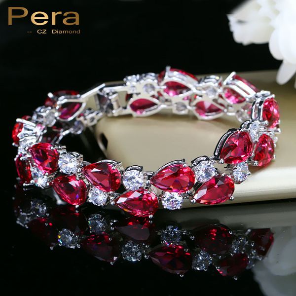 

pera 7 вариантов цвета круглый и овальный красный кубический цирконий камень женщины большие браслеты браслеты для свадебного подарка ювелир, Black