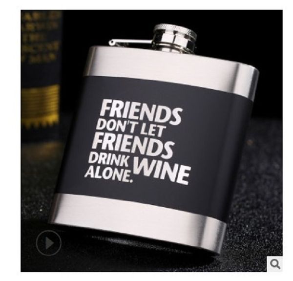 

2020 hip flasks 6oz black stainless steel metal bottle laser lettering english letters english hip flask drinkware hf 03